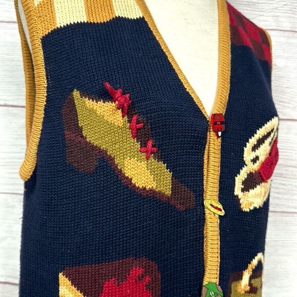 Vintage The Eagle's Eye Women’s Cotton Blend Sweater Vest Purses Hats Boots L - Picture 4 of 14